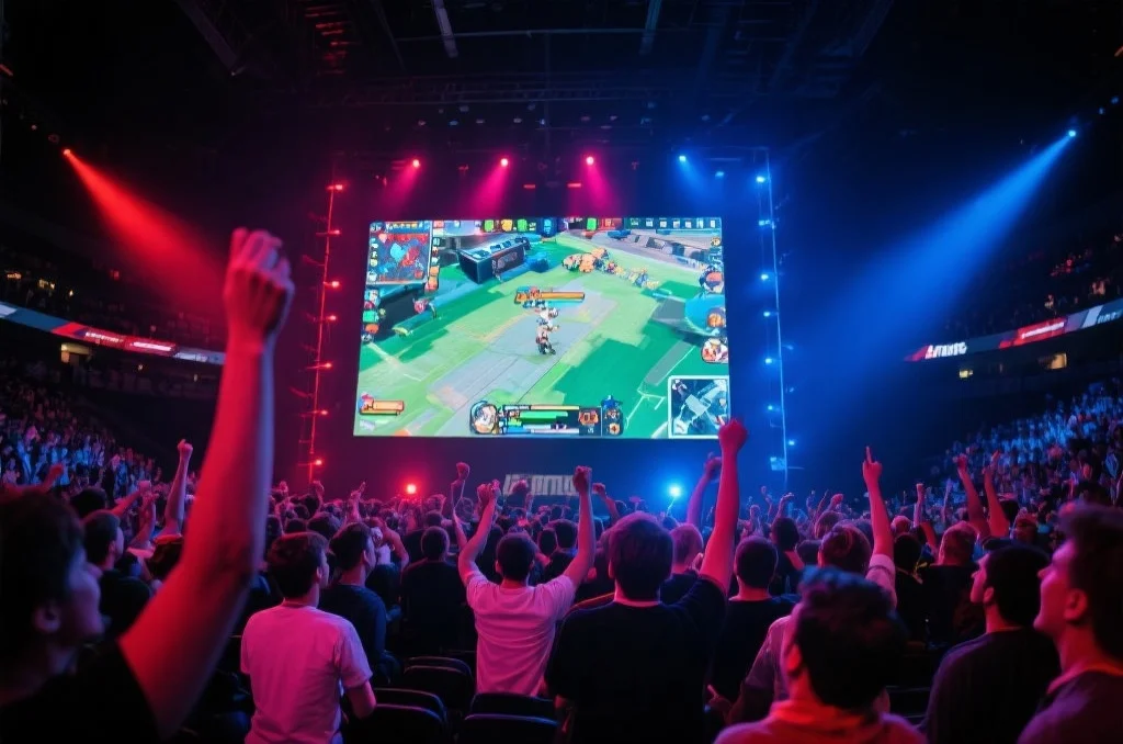 电子竞技粉丝在S15全球总决赛现场欢呼